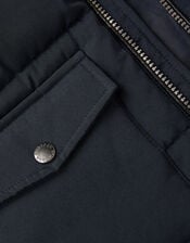 Mid Length Puffer Coat, Black (BLACK), large