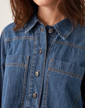 Nara Denim Tunic Shirt Dress, Blue (MID AUTHENTIC BLUE), large