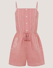 Pineapple Embroidered Playsuit, Pink (PINK), large