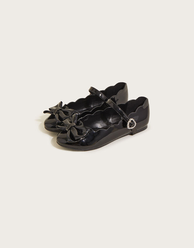 Patent Butterfly Ballerina Flats, Black (BLACK), large