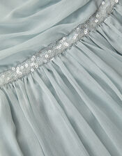 Sequin One Shoulder Prom Dress, Teal (DUCK EGG), large
