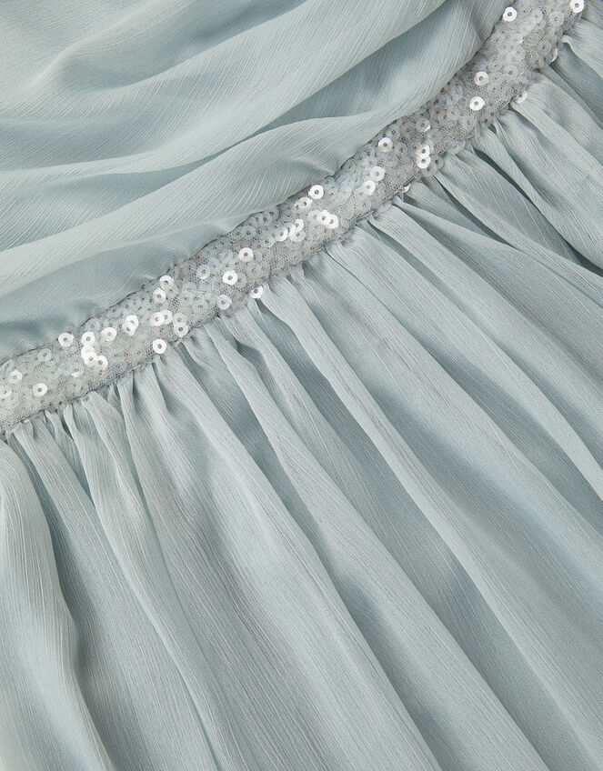 Sequin One Shoulder Prom Dress, Teal (DUCK EGG), large
