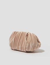 Pen Plisse Satin Clutch Bag, Pink (BLUSH), large