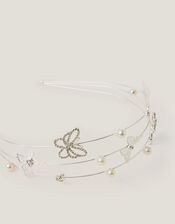 Butterfly Embellished Wire Headband, , large