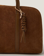 Cate Suede Bowling Bag, , large