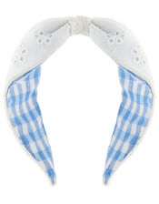 Reversible Gingham and Broderie Hair Set, , large