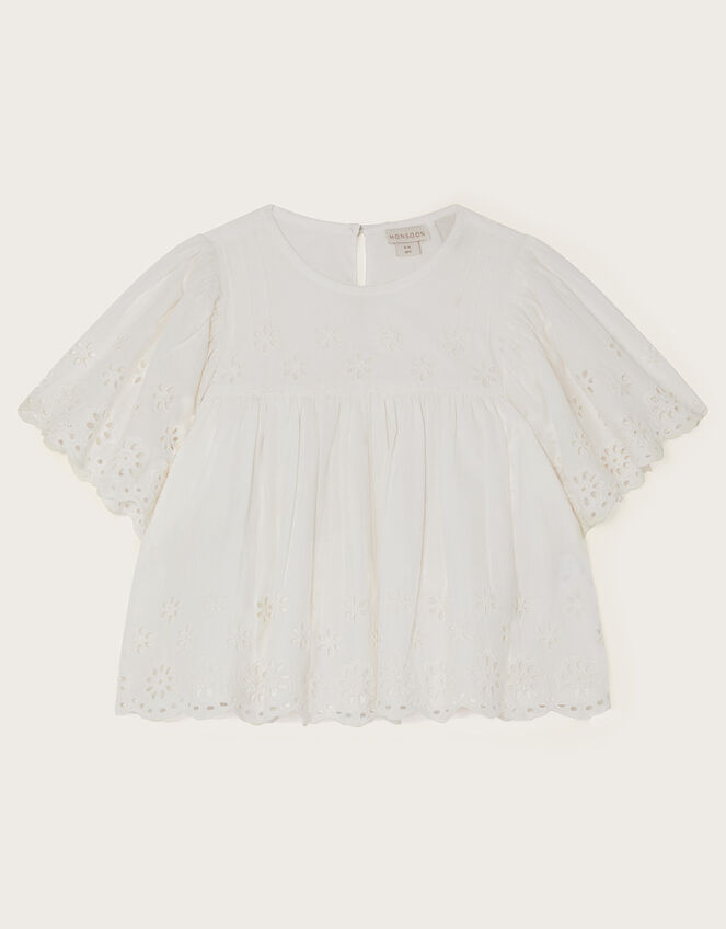 Broderie Blouse, Ivory (IVORY), large