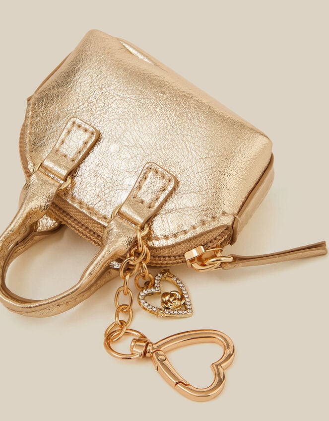 Mini Bag Charm, Gold (GOLD), large