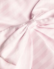 Stripe Bow Twill Party Dress, Pink (PINK), large