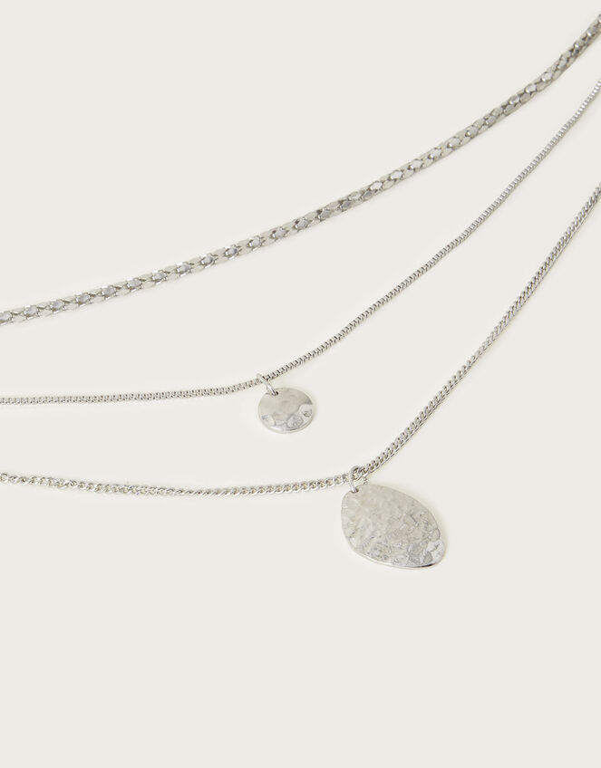 Disc Pendant Layered Necklace, , large