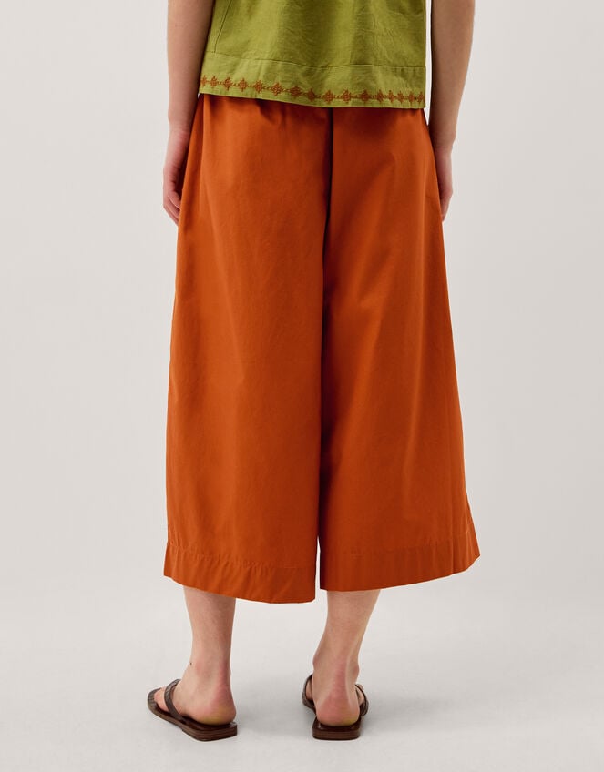 Sofia Cropped Wide Leg Trousers, Orange (RUST), large