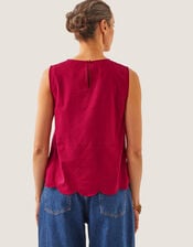 Orla Broderie Tank Top, Red (RED), large