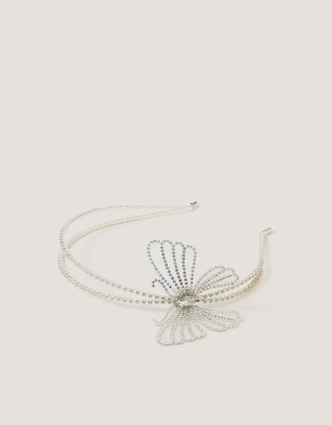 Rhinestone Butterfly Metal Headband, , large