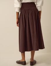 Jenny Drop Waist Corduroy Midi Skirt, Brown (CHOCOLATE), large