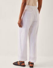 Jolie Regular Linen Wide Leg Pants, White (WHITE), large