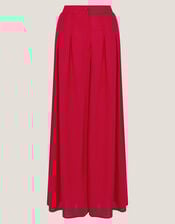 Diane Wide Leg Linen Blend Trousers, Red (RED), large