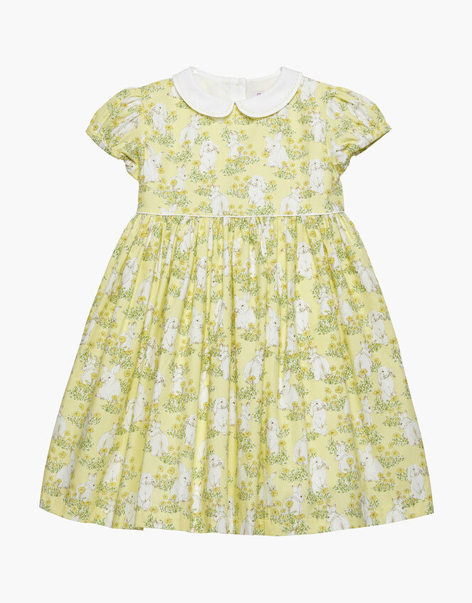 Trotters Bunny Print Dress, Yellow (YELLOW), large