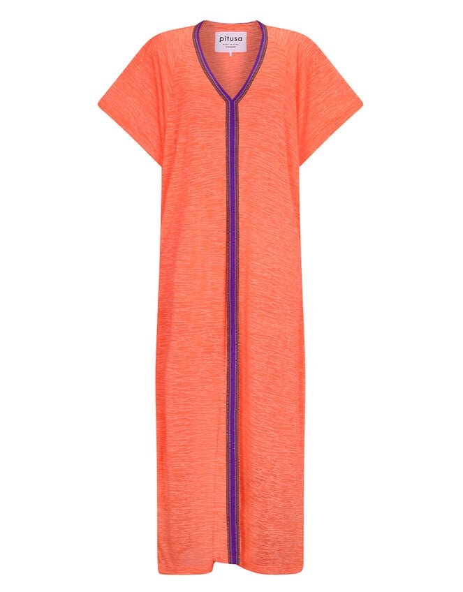 Pitusa Inca Abaya Maxi Sundress, Orange (CORAL), large