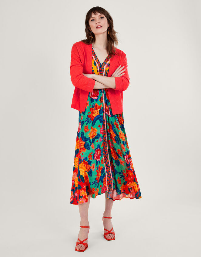 Pocket Cardigan, Orange (CORAL), large
