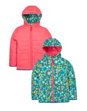 Frugi Reversible Toasty Trail Jacket, Pink (PINK), large