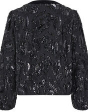 East Bow Embellished Jacket , Black (BLACK), large