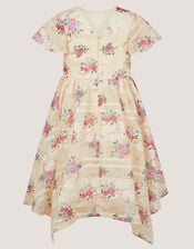 Tayla Floral Print Broderie Dress, Multi (MULTI), large