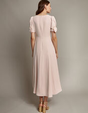 Belle Bow Sleeve Midi Dress, Pink (BLUSH), large
