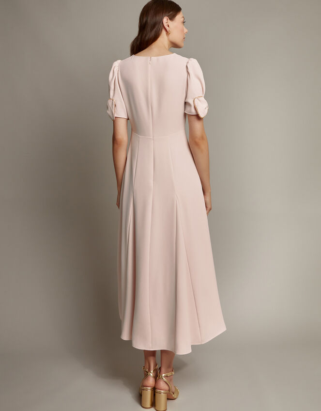 Belle Bow Sleeve Midi Dress, Pink (BLUSH), large