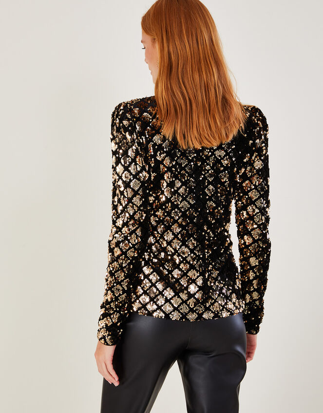 Cindy Sequin Top, Gold (GOLD), large