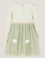 Baby Stripe Unicorn Tulle Dress, Ivory (IVORY), large