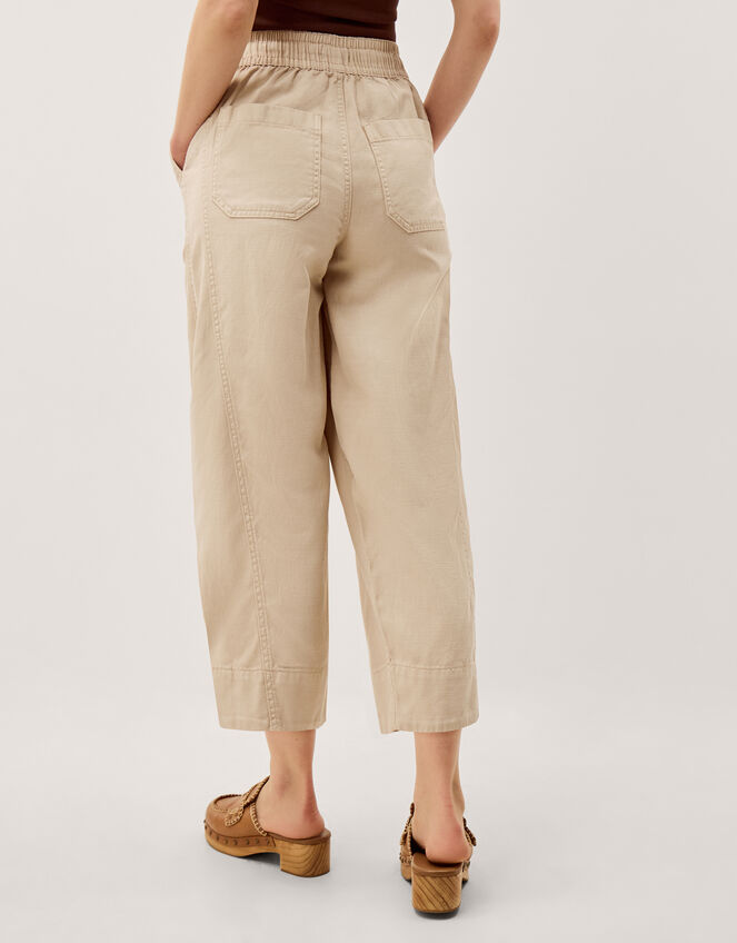 Megan Cropped Barrel Trousers, Natural (ECRU), large