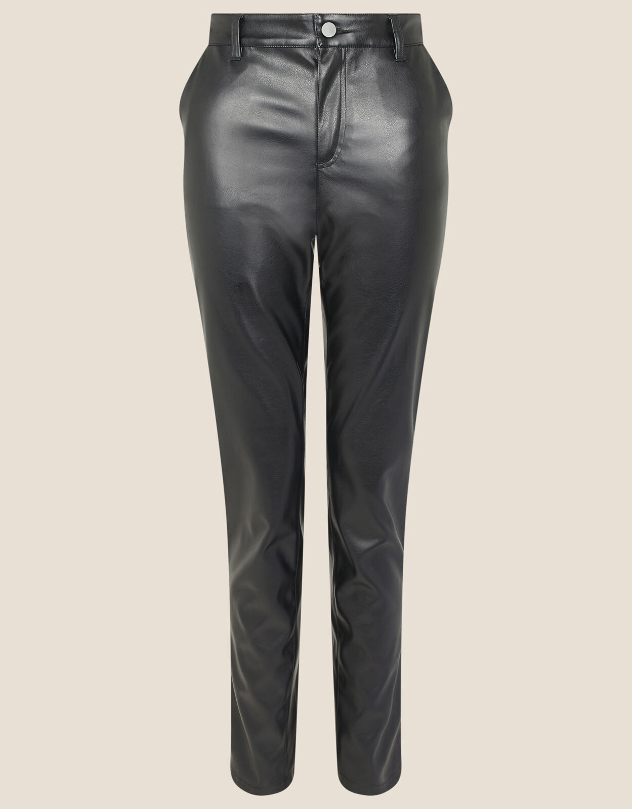 Penny Faux Leather Trousers Black 