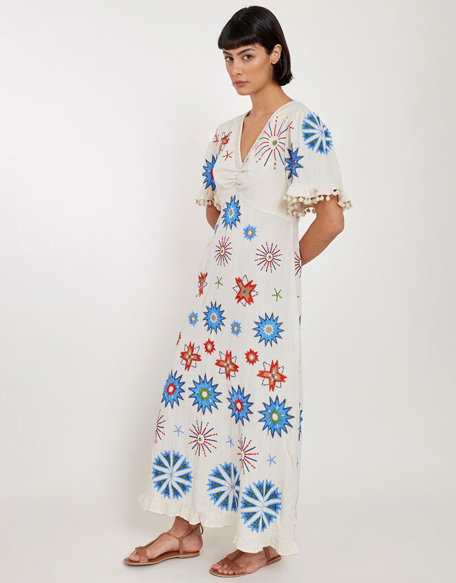 East Embroidered Maxi Dress, Ivory (IVORY), large
