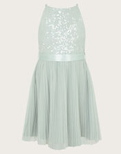 Keita Embellished Plisse Dress, Green (GREEN), large