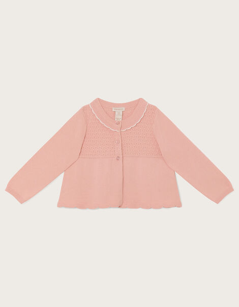 Baby Scallop Cardigan, Pink (PINK), large