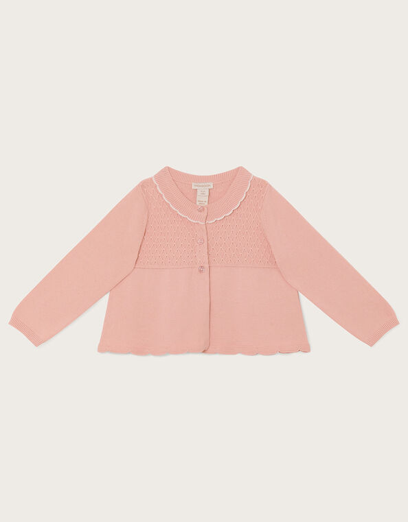 Baby Scallop Cardigan, Pink (PINK), large