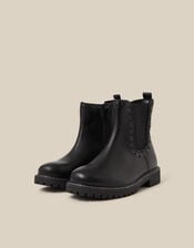 Heart Brogue Ankle Boots, Black (BLACK), large