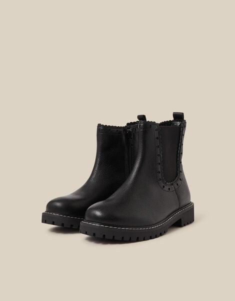 Heart Brogue Ankle Boots, Black (BLACK), large