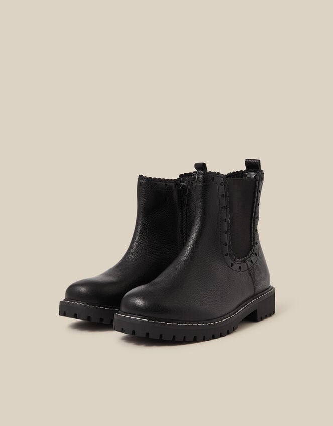 Heart Brogue Ankle Boots, Black (BLACK), large