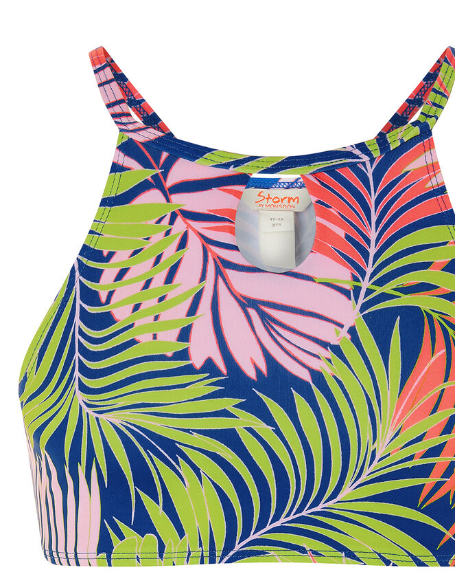 Palm Print Bikini, Blue (BLUE), large