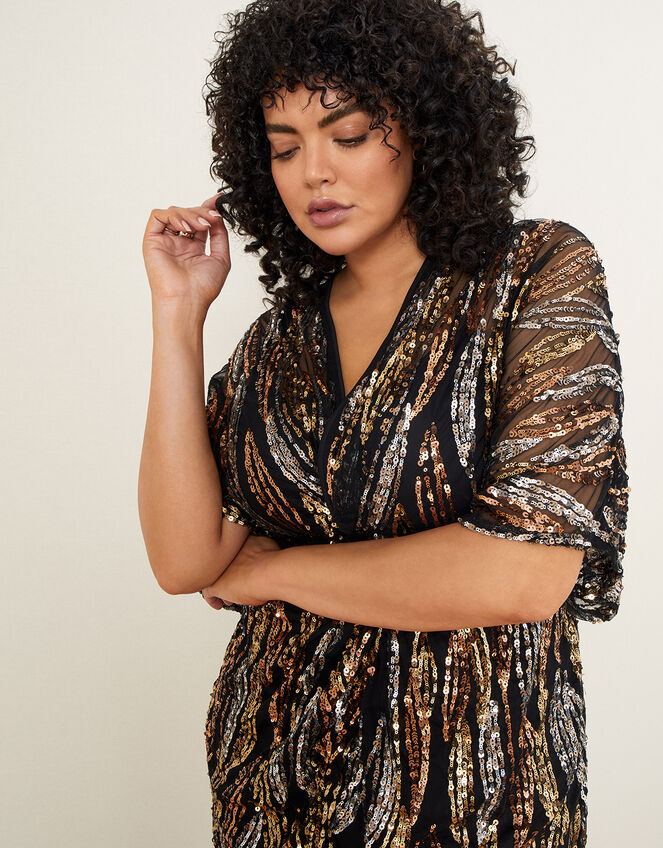 Sloane Embellished Twist Dress, Black (BLACK), large