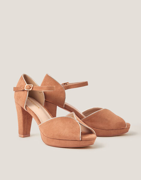 Gabi Gold Trim Platform Heels, Natural (NEUTRAL), large