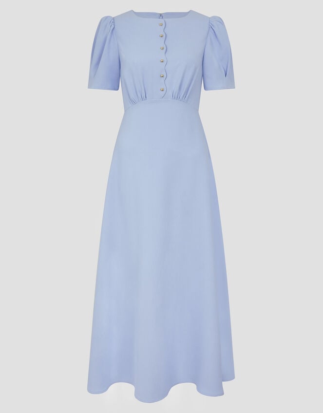 Ruth Scallop Trim Midi Dress, Blue (PALE BLUE), large