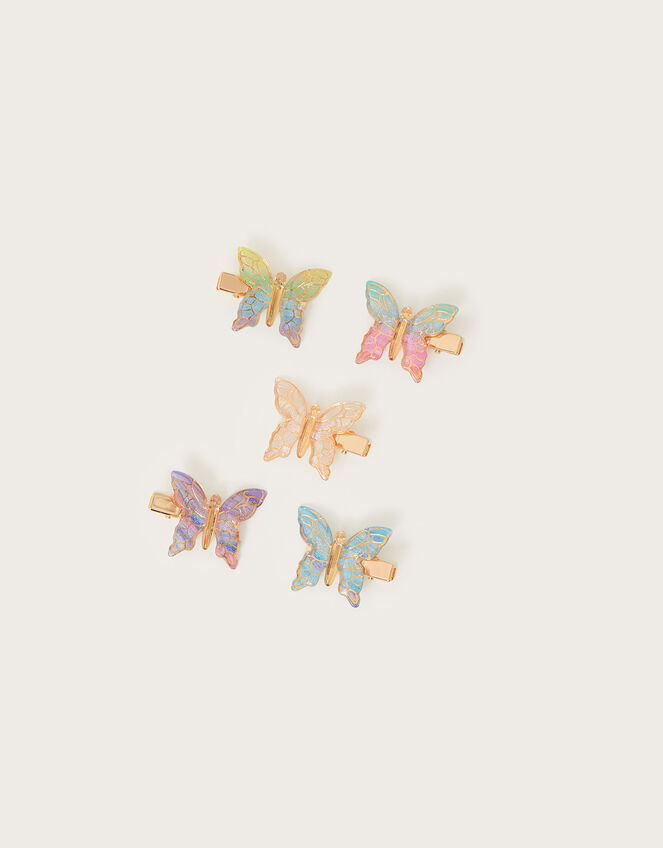 5-Pack Rainbow Butterfly Clips, , large