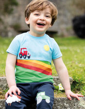 Frugi Penryn Panel T-Shirt, Green (GREEN), large