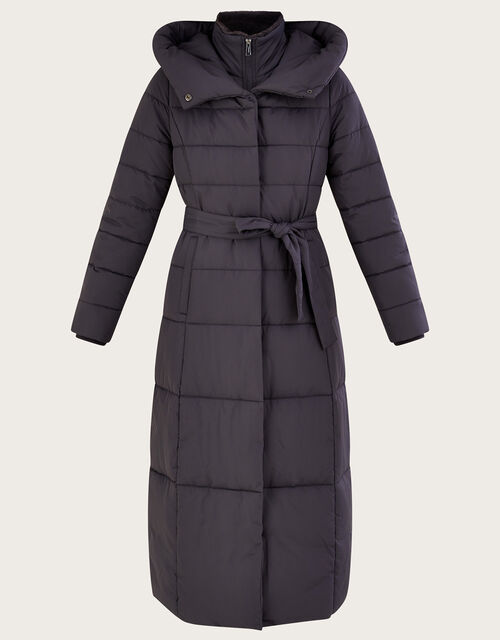 maxi padded coat with hood