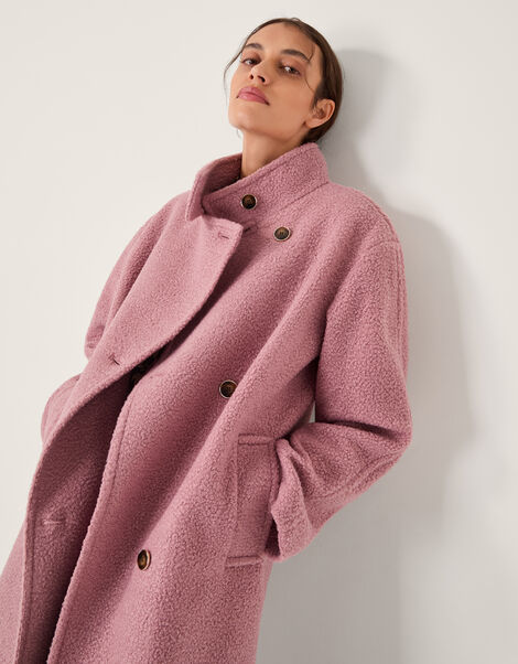 Freya Bouclé Coat, Pink (PINK), large