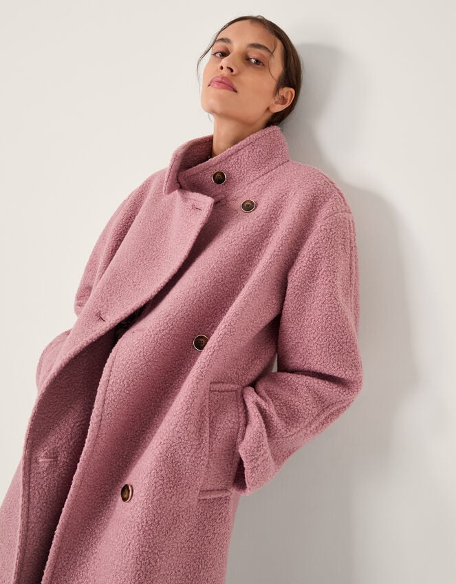 Freya Bouclé Coat, Pink (PINK), large