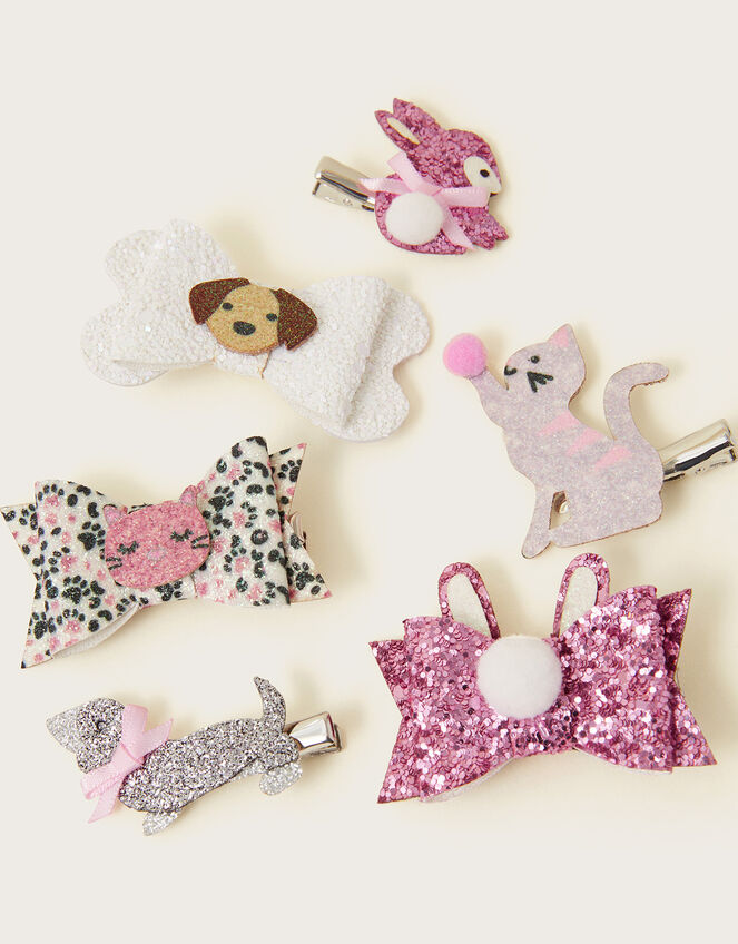 I Love My Pets Novelty Hair Clips 6 Pack, , large
