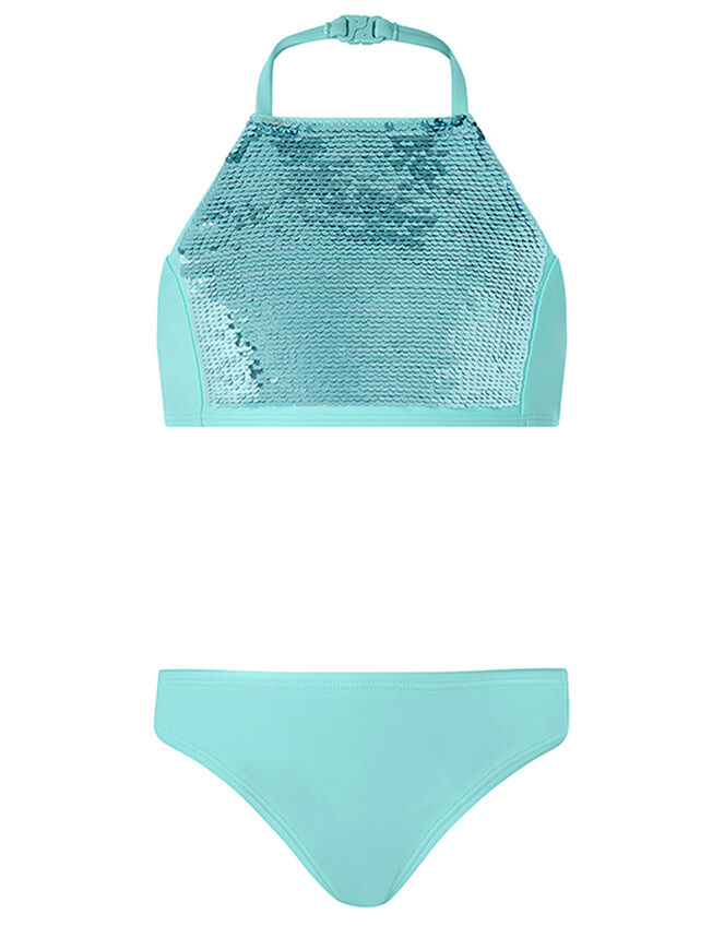Reversible Sequin Bikini Set, Blue (TURQUOISE), large